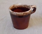 Hull Brown Drip Pottery Dinnerware Vintage Oven Proof Shiny Coffee Mug Cup 3.5"