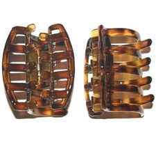 Waffle Basket Weave Hair Claw Jaw Clip Women Round Curved Teeth Made in France