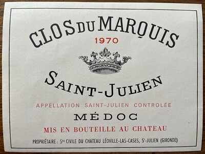 1970 Château Clos Du Marquis Label