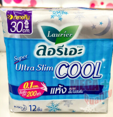 12 Pads Laurier Super Ultra Slim 0 1 Cool Towel For Night Sanitary Napkins 30 Cm Ebay