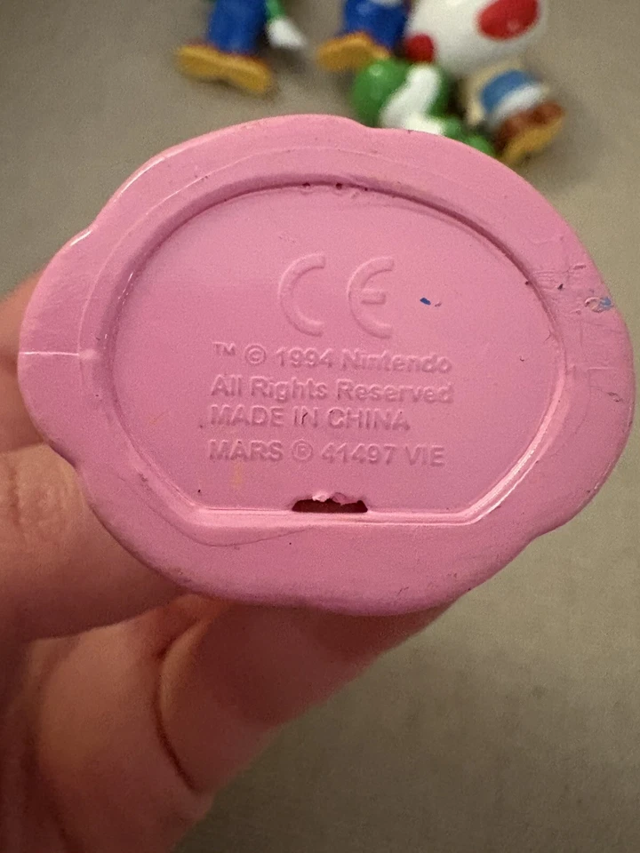 Super Mario Luigi Yoshi Toad Peach Set of 5 Promotional Mars 1994 Figures Rare!! - Image 2 of 2