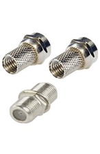 F PLUG SINGLE SATELLITE COAX CABLE CONNECTOR KIT RG6 FOR SKY TV AERIAL SCREW ON