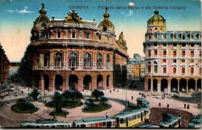 Italian Postcard Genova Palzaao della Borsa e del Credito (Stock Exchange)