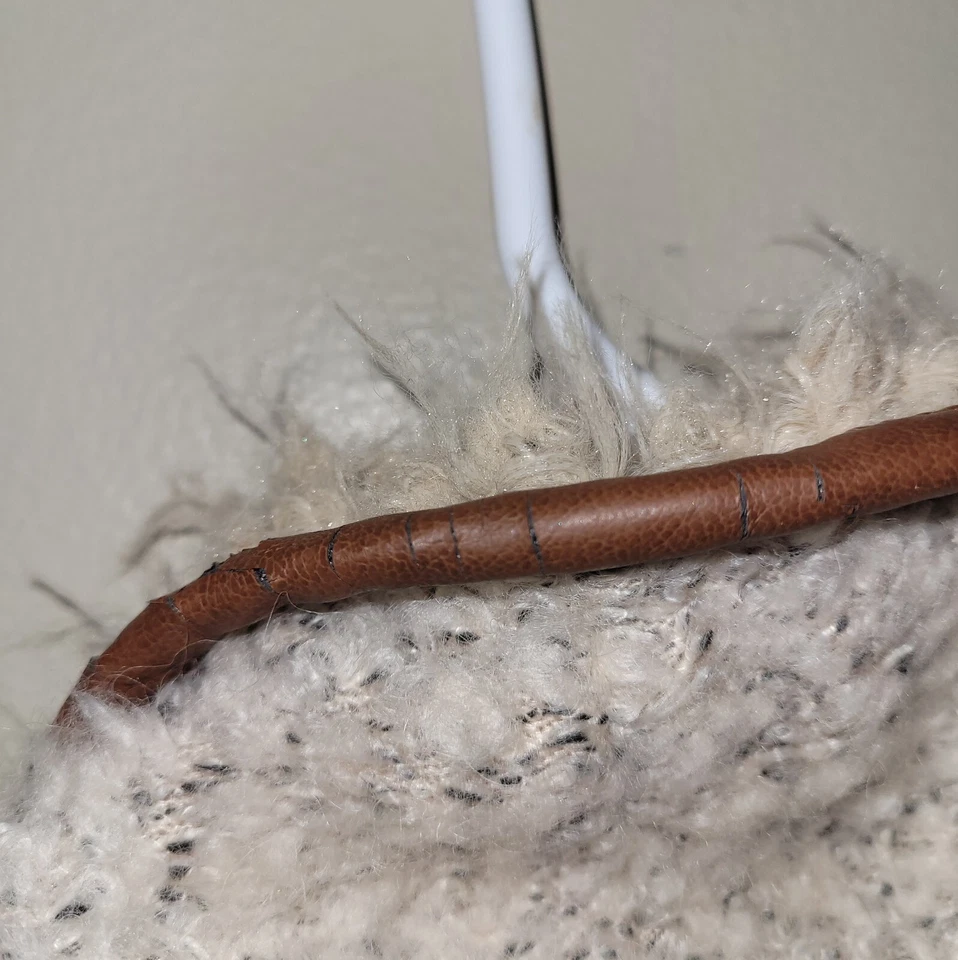 Cárdigan Love Tree Acrílico Lana Imitación Cuero Borde Boho Abierto Suéter WMNS TALLA SM Foto 4 de 4