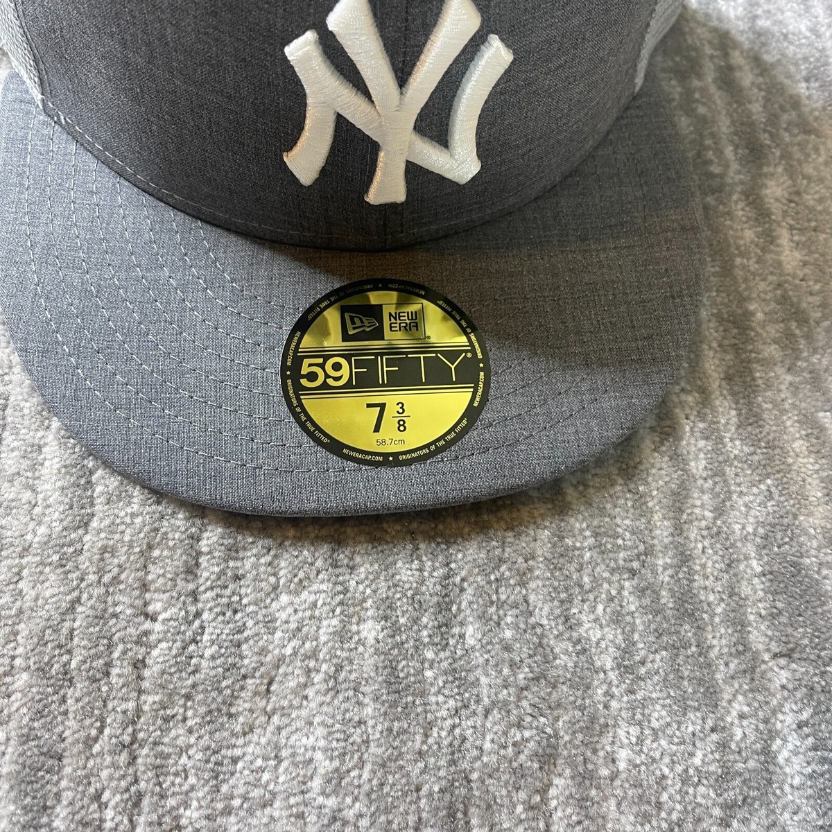 帽子 NEW ERA Yankees LONGBRIM HAT GREY 7 3/8 New York Yankees Blue Hat/Gray Brim New Era Fitted Hat 7 3/8