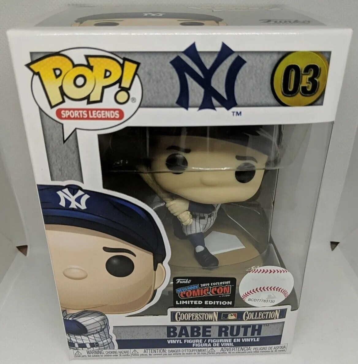¡Funko Pop! Sports Legends Babe Ruth #03 Nycc 2019 Exclusivo De Los Yankees De Nueva York Ver