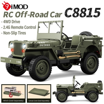 RC C8815 1/10 Jeep Military Car 2.4GHZ 4WD Off-Road Rubber Tires