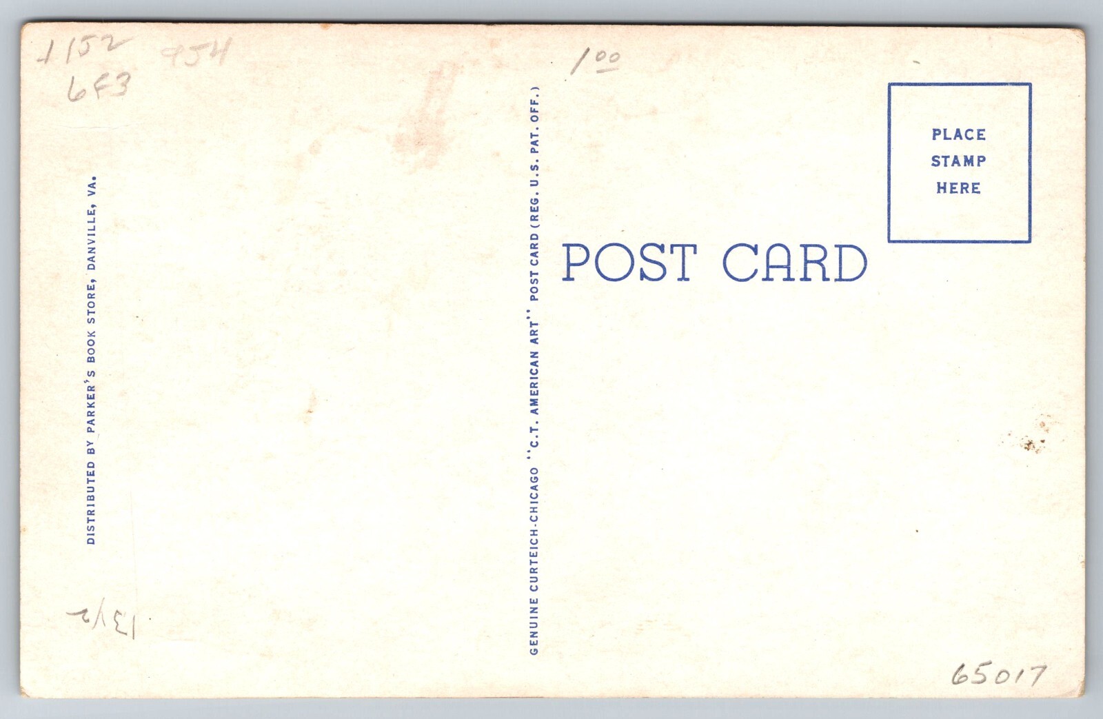 Vintage Postcard VA Danville U.S. Post Office Old Cars -5729