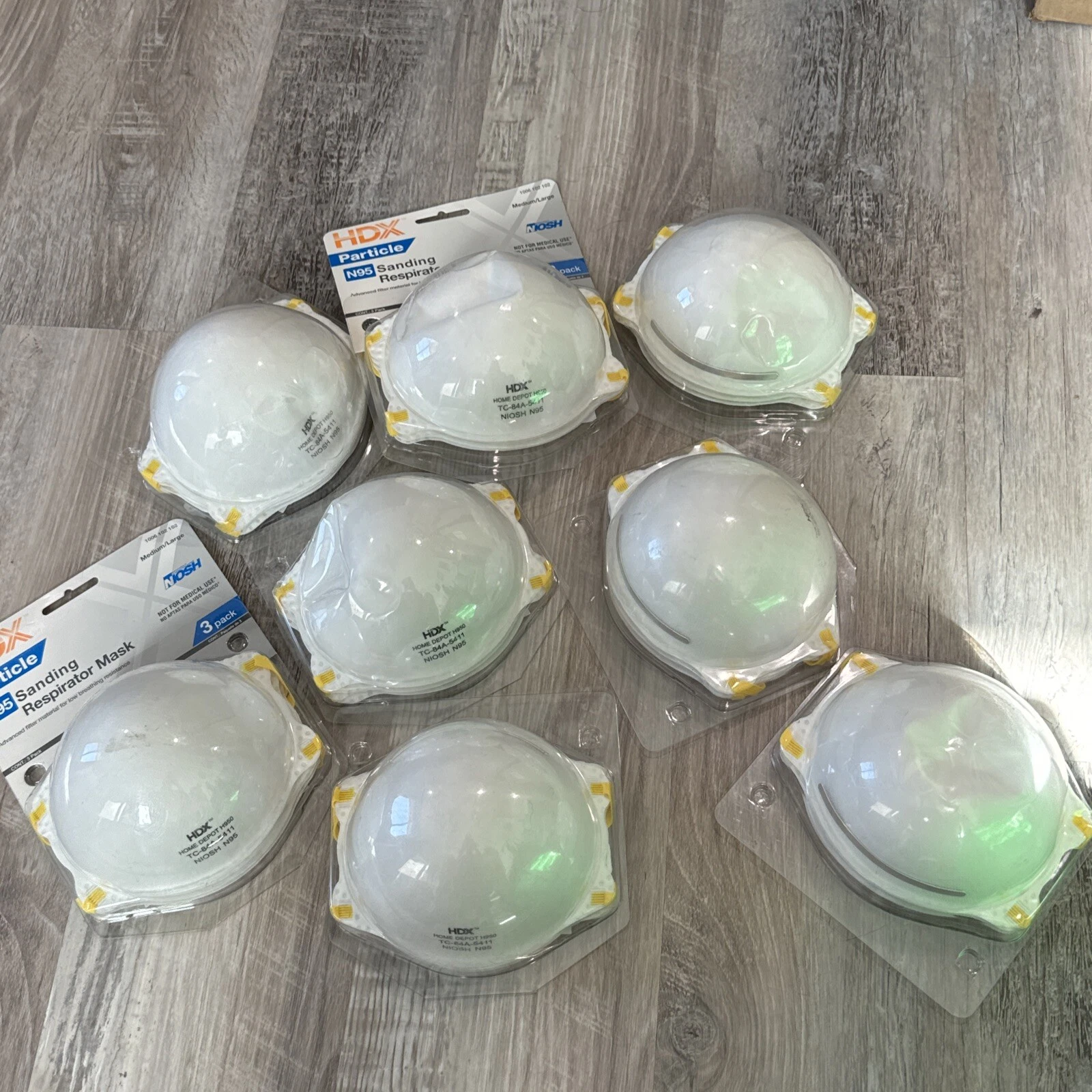 New HDX N95 Sanding Respirator Mask Lot 8 Packs Of 3 Pack-total 24 Masks