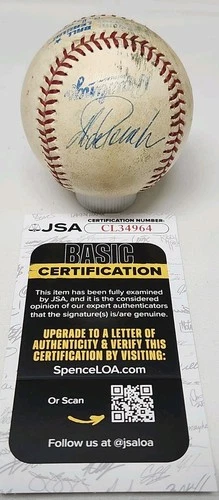 Jorge Posada Signed Auto Game Used American League Baseball JSA COA YANKEES A8