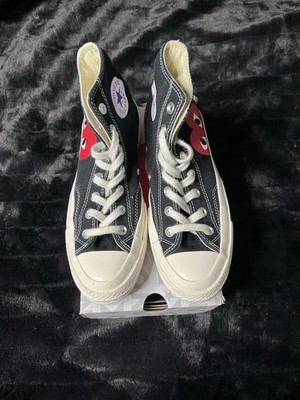 Comme Des Garcons Play Converse Chuck Taylor Hi Black/Red Size Women s 7 Men 5