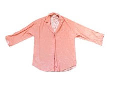 VTG Victoria’s Secret Peach Silky Sayin Pajamas Set Sz L BLEACHED/DAMAGED