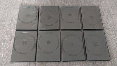 Set 8x Stück DVD Leerhüllen Slim Case DVD-Hüllen Doppel-DVD schwarz Etui Box top