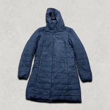 Jack Wolfskin Puffer Coat Womens Small Quilted Hiking Full Zip Jacket, Navy