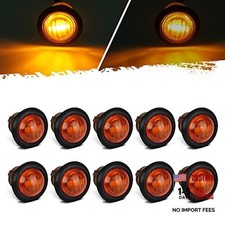 10Pcs 3/4" Round Led Marker lights 3 wire Turn Signal Clearance Lights Amber