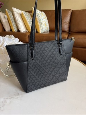 Michael Kors Charlotte Women`s Tote Bag - Black (35T0SCFT3B) for
