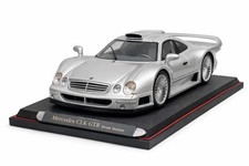 1:18 Mercedes CLK-GTR Street Version Silver Diecast Car w/ Base – Detailed Model