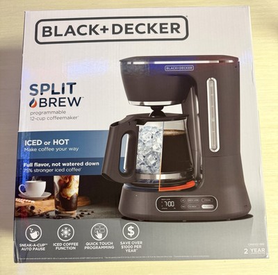 BLACK+DECKER Split Brew 12-Cup Digital Coffee Maker, CM0122, Iced or Hot Coffee