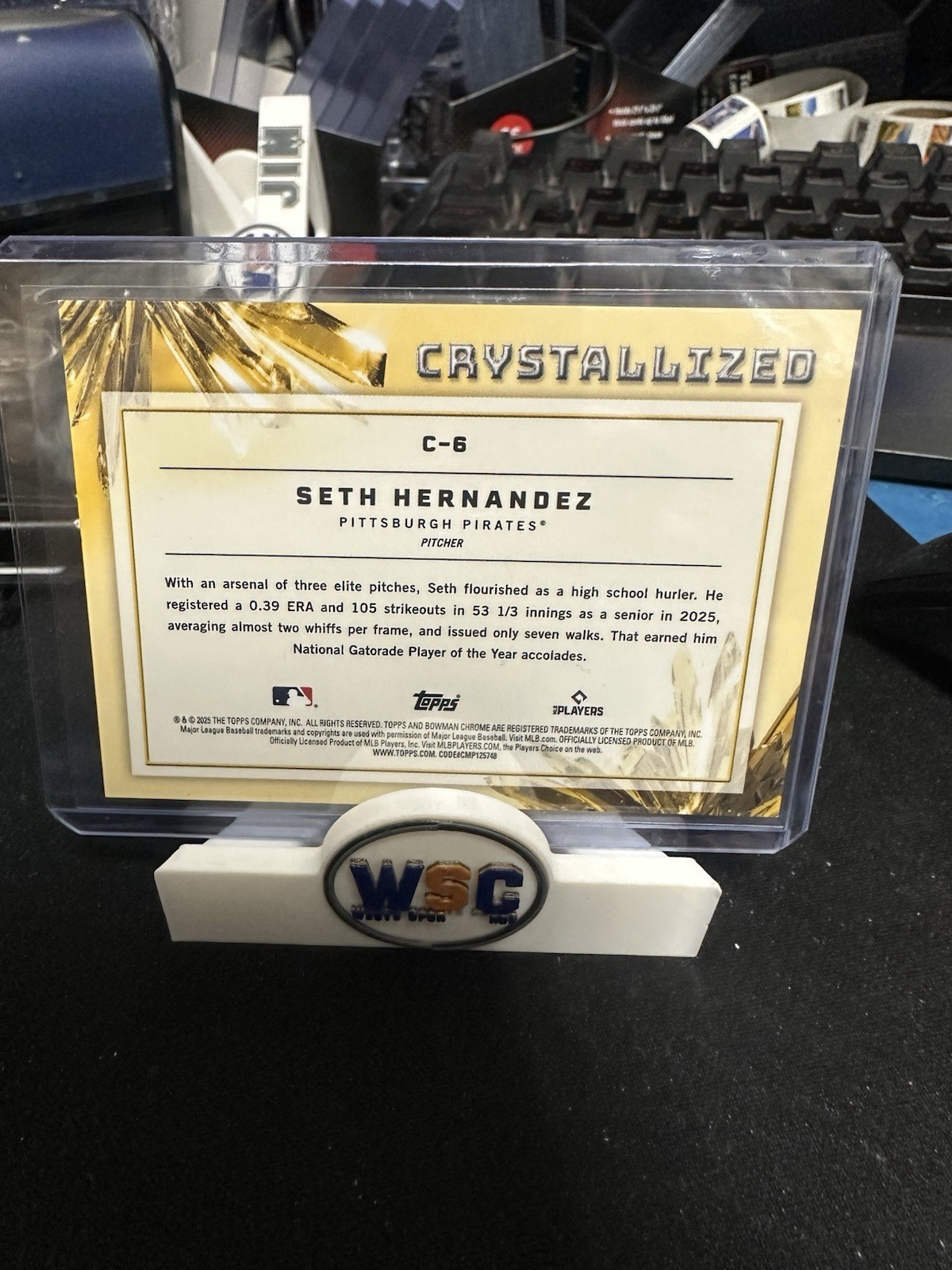 2025 BOWMAN CHROME SETH HERNANDEZ ROOKIE CRYSTALLIZED ORANGE REFRACTOR RC 20/25 view 2
