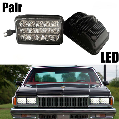 Pair 4x6" Inch LED Headlights Hi/Lo Sealed Beam For 1977-1986 Chevrolet Caprice
