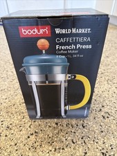Bodum French Press Coffee Maker Blue Orange Yellow 1Liter