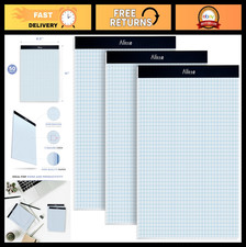 Graph Paper Notepad Pack of 3 - 4x4 Quad Grid, Easy-Tear, 50 Sheets Each, 11x8.5