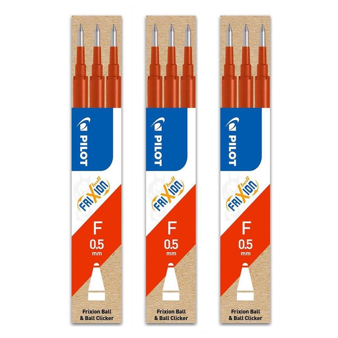 Pilot Frixion Erasable Rollerball Refill Red 0.5mm Tip (Pack of 3)