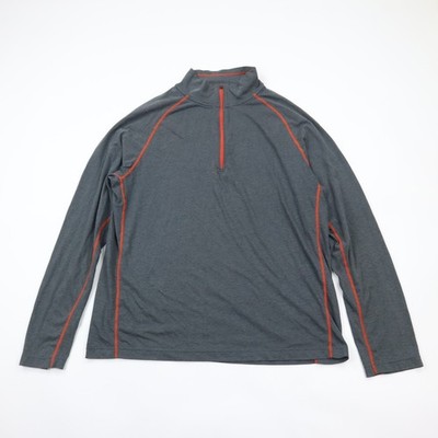 Cloudveil Shirt Men's Large Gray Quarter Zip Mock Neck Long Sleeve Performance