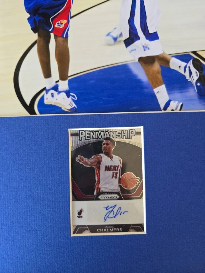 Exhibición fotográfica firmada por Mario Chalmers enmarcada 11x17 Kansas PANINI Foto 2 de 2