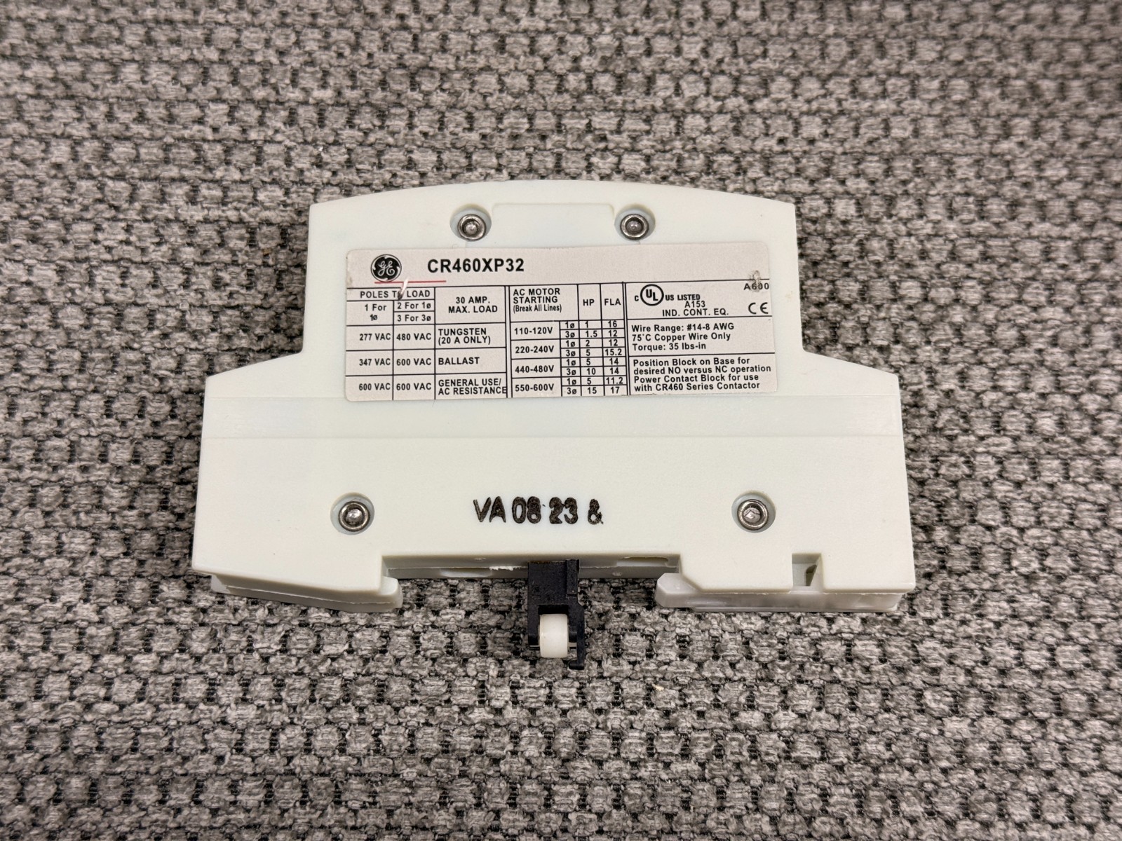 GE General Electric CR460XP32 2P Lighting Contactor Power Pole Kit - UNTESTED