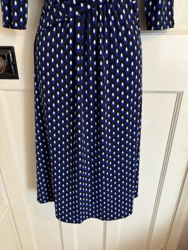 Jolie Moi Dress Blue Stretchy 3/4 Sleeve Collar Size 8 - Picture 3 of 7