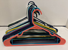 Lot Of 30 - Assorted Colors Adult-Size Plastic Tubular Hangers