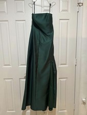 NWT Alfred Sung Strapless Satin Twill Gown Bridesmaid Dress Hunter Green New