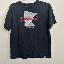 Carhartt Men's Black Graphic T-Shirt Medium Minneapolis Print Crew Neck
