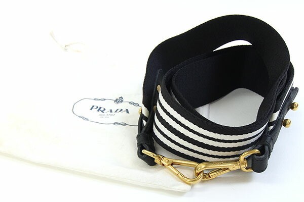 Prada Shoulder Strap for Canapa Black White Canvas Used Replacement Strap Should thumbnail 8