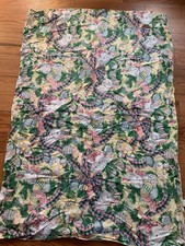 Vtg Pastel Bunny Tablecloth Baskets Eggs Ribbons Spring Cotton 60  X 80  