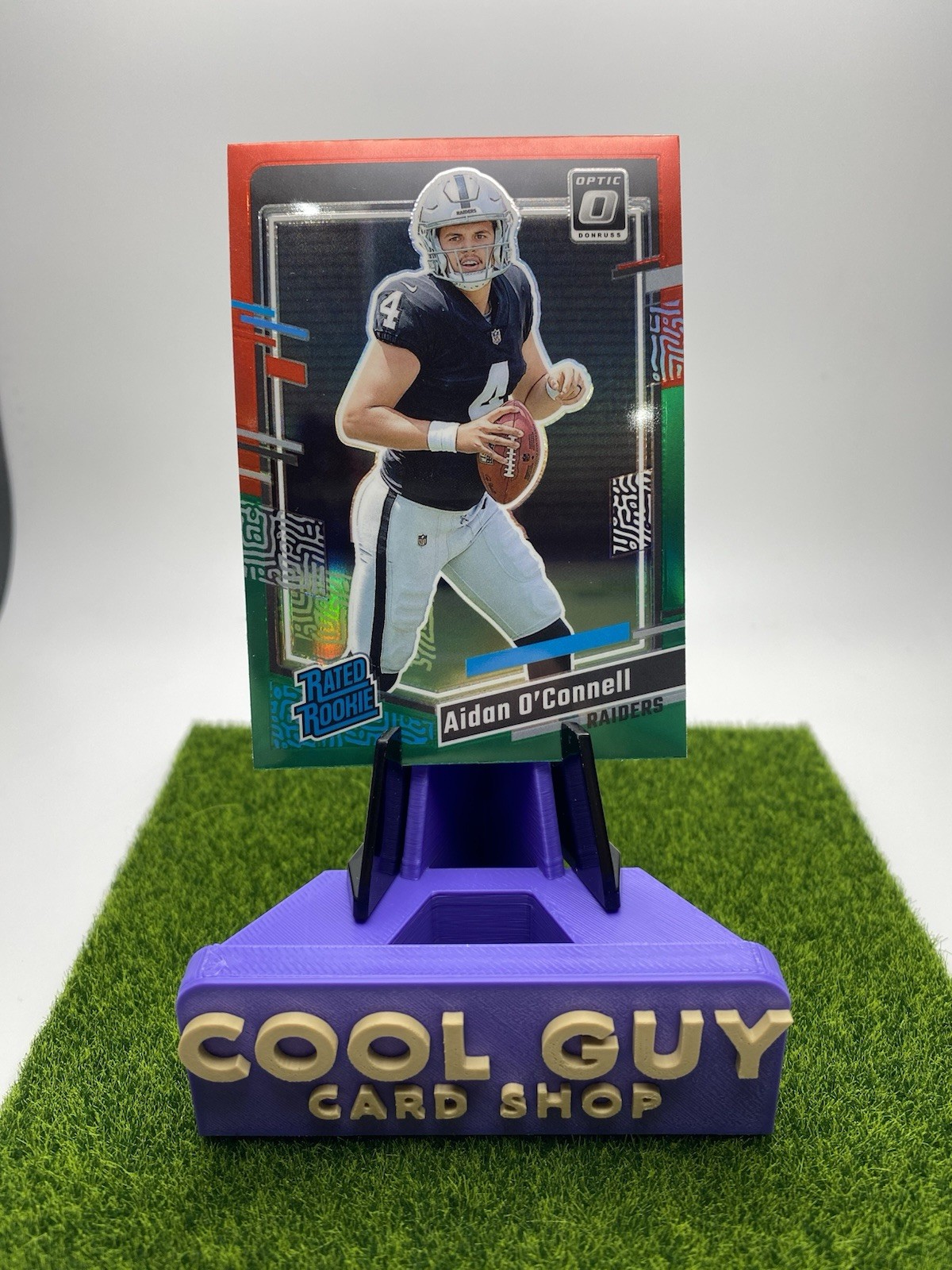 2023 Donruss Aidan O'Connell Rated Rookie Optic Preview Oconnell Red Green Prizm