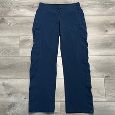 Athleta La Viva Ruched Jogger Pants Navy Blue Hiking Casual Travel Size 4