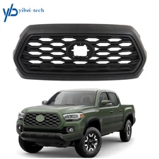 Honeycomb Front Upper Grille Assembly Matte Black Grill For Toyota Tacoma 16-22