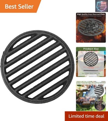 Cast Iron Bottom Fire Grate - 7.5 Inch Round BBQ Grill Grate Replacement, Hig...