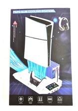 PS5/PS5 Slim Cooling Station with Controller Charging Station, White, NEW