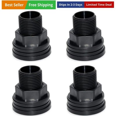 PVC Bulkhead Fitting Double Threaded Bulkhead Water Tank Connector for Rain B...