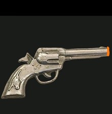 VTG Hubley "Tex" Toy Cap Gun Revolver Pistol Single Shot USA W/ Leather Holster