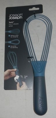 Joseph Joseph Twist Whisk Sky Blue Silicone Collapsible 2-in-1 Kitchen Tool