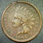 VF Det. 1864 L Bronze 1C Indian Head Cent