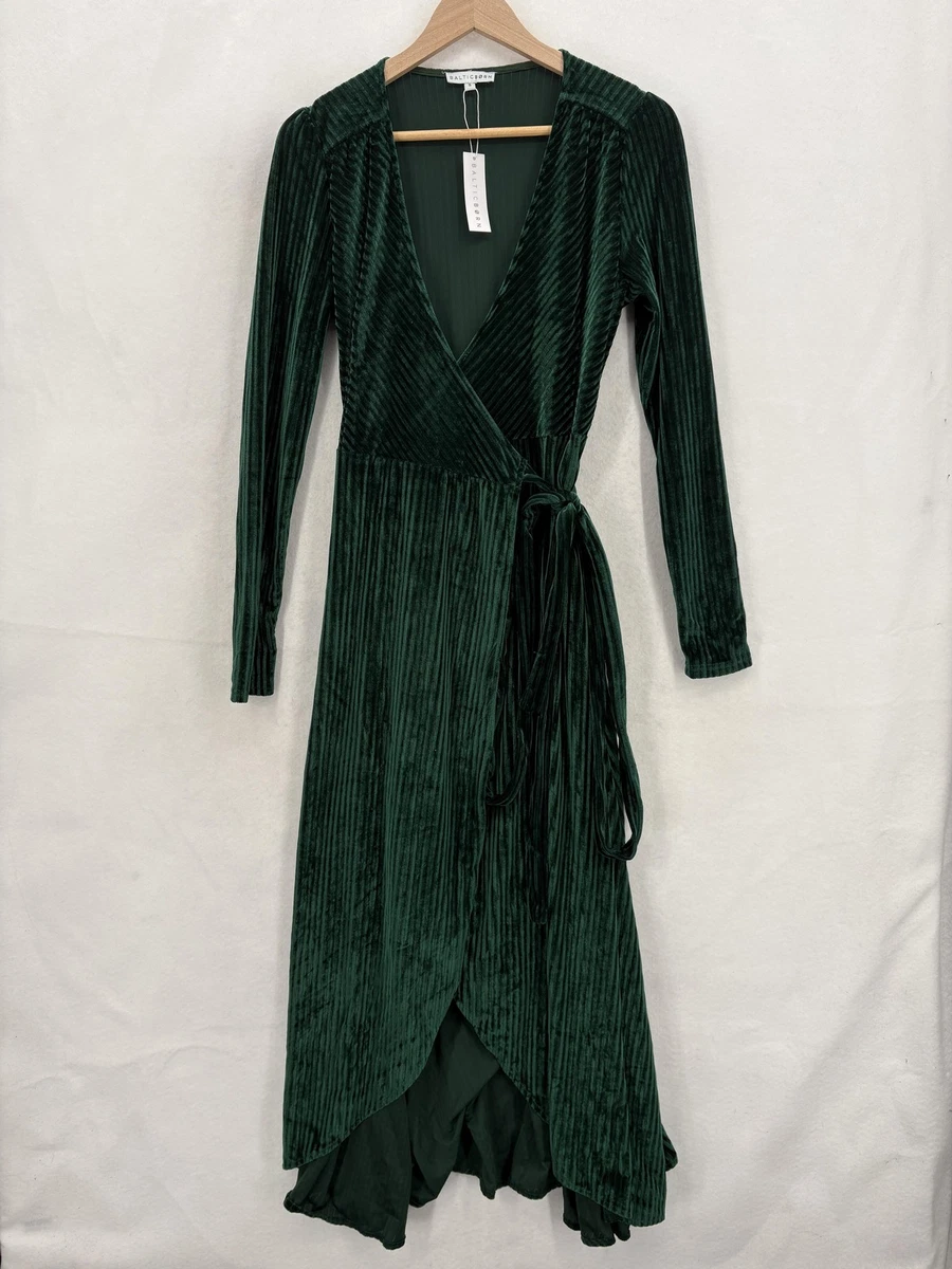 Green Velvet Wrap Dresses for sale | eBay