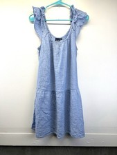Gap Womens Crinkle Gauze Mini Dress Blue Mini Stripe Size Medium