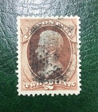 US Scott #135A 2c Jackson Red Brown Early State I Grill FVF Used (1870)