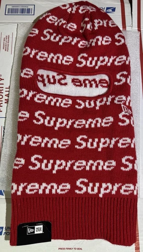 Masque de ski cagoule Supreme X New Era logo répété FW23 taille OS taille unique ?? rouge