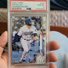 graded sports card psa 10 2020 topps gavin lux rookie printing plate black /1